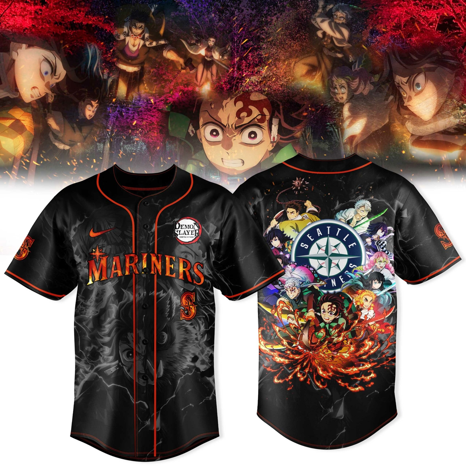 Seattle Mariners x Demon Slayer Anime Night 2026 Baseball Jersey Seattle Mariners x Demon Slayer Anime Night 2026 Baseball Jersey