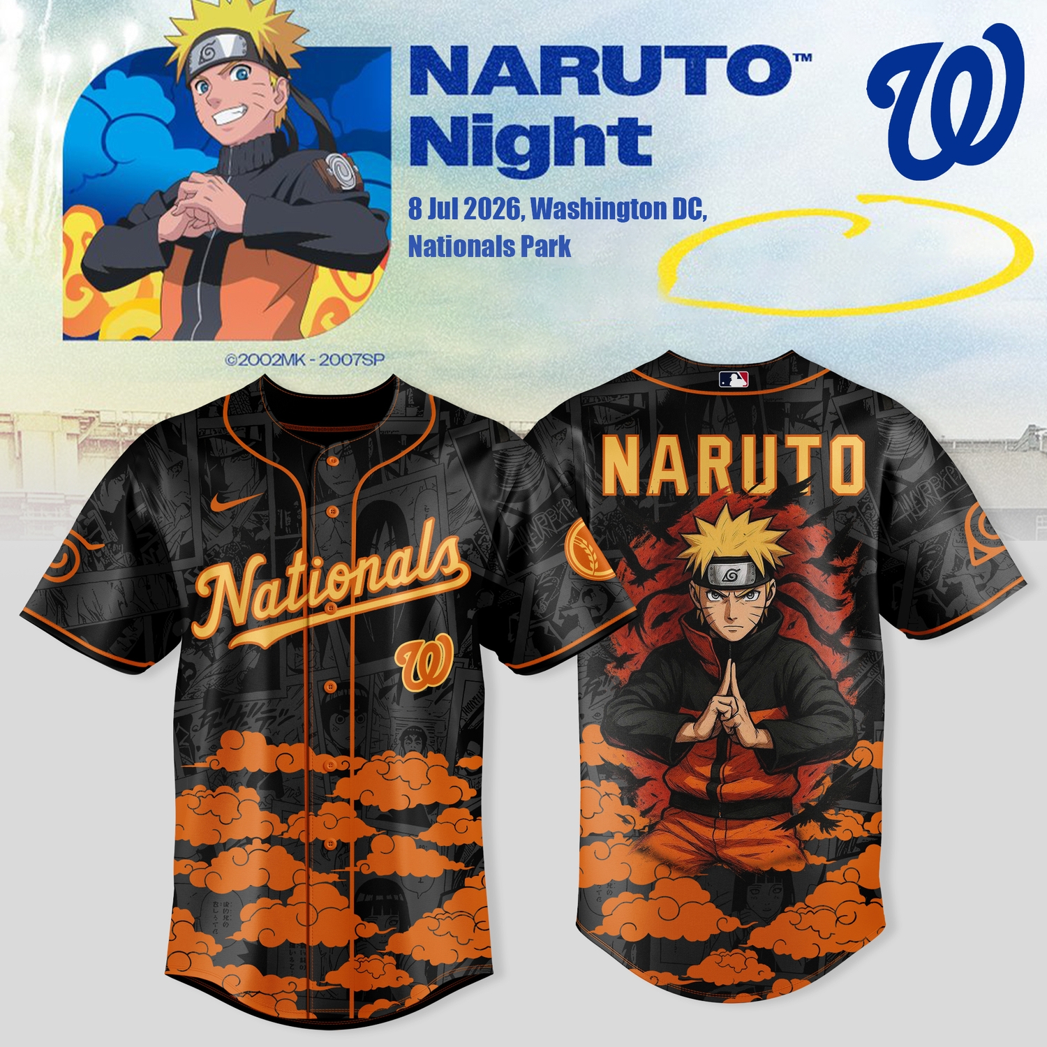 Washington Nationals x Naruto Night 2026 Limited Baseball Jersey Collection Version 2 Washington Nationals x Naruto Night 2026 Limited Baseball Jersey Collection Version 2