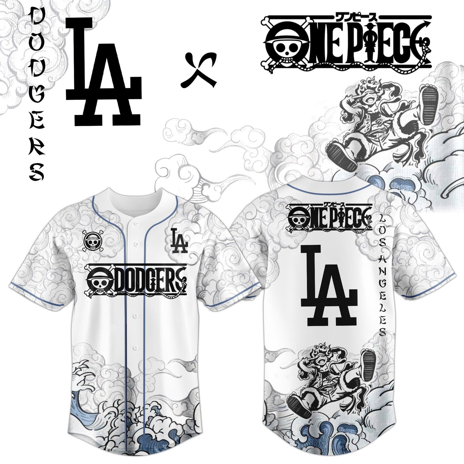 Los Angeles Dodgers x Luffy Gear 5 Collector Baseball Jersey Los Angeles Dodgers x Luffy Gear 5 Collector Baseball Jersey