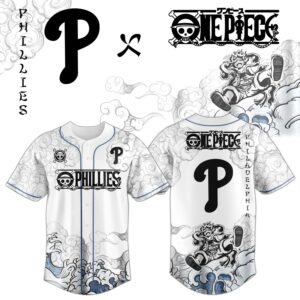 Philadelphia Phillies x Luffy Gear 5 Fan Anime Baseball Jersey