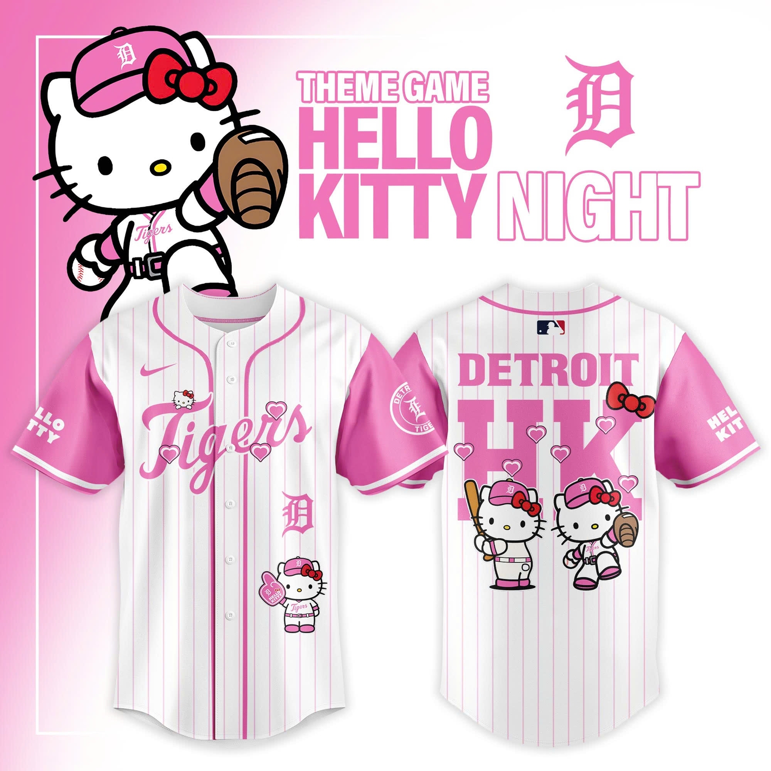 Detroit Tigers x Hello Kitty Night 2026 Limited Fan Jersey Detroit Tigers x Hello Kitty Night 2026 Limited Fan Jersey