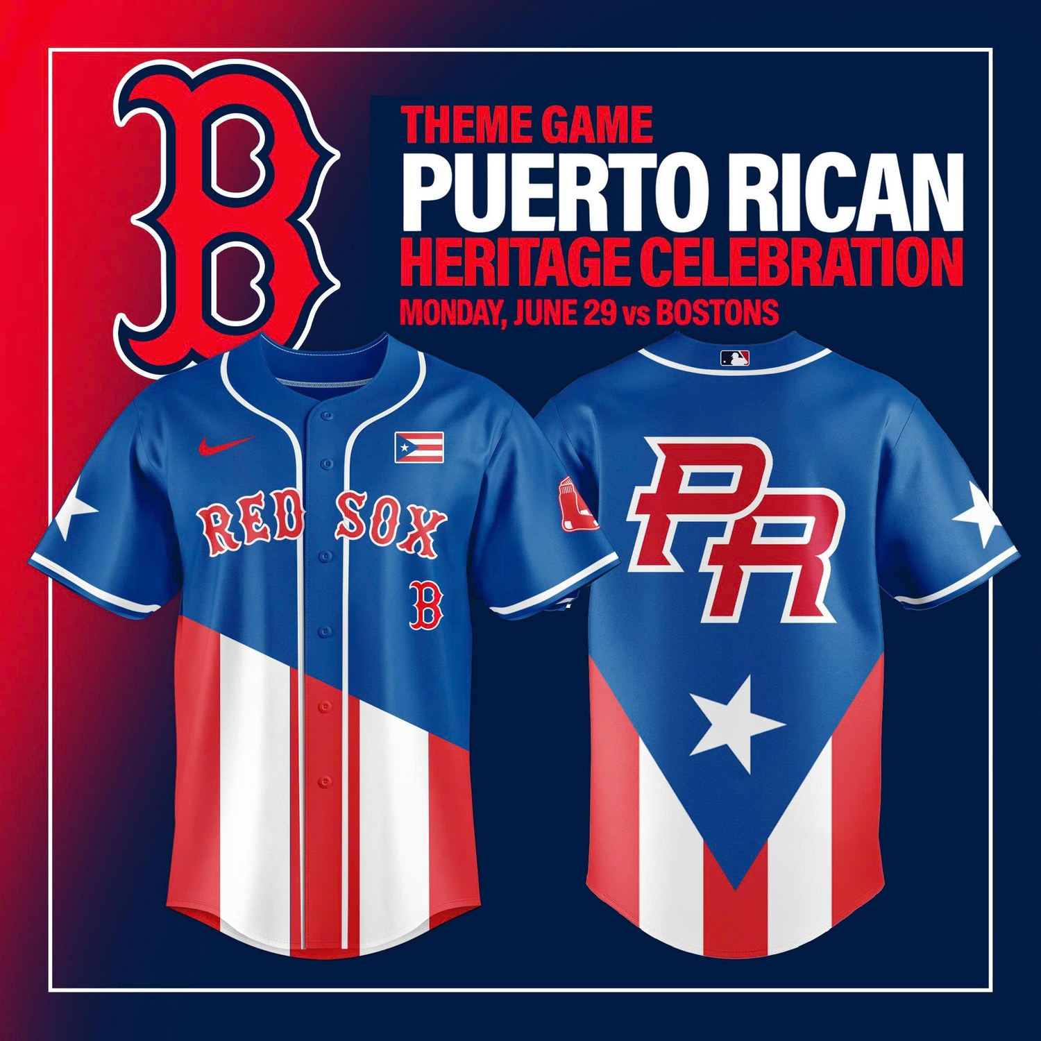 Boston Red Sox Puerto Rican Heritage Celebration 2026 Limited Baseball Jersey Boston Red Sox Puerto Rican Heritage Celebration 2026 Limited Baseball Jersey