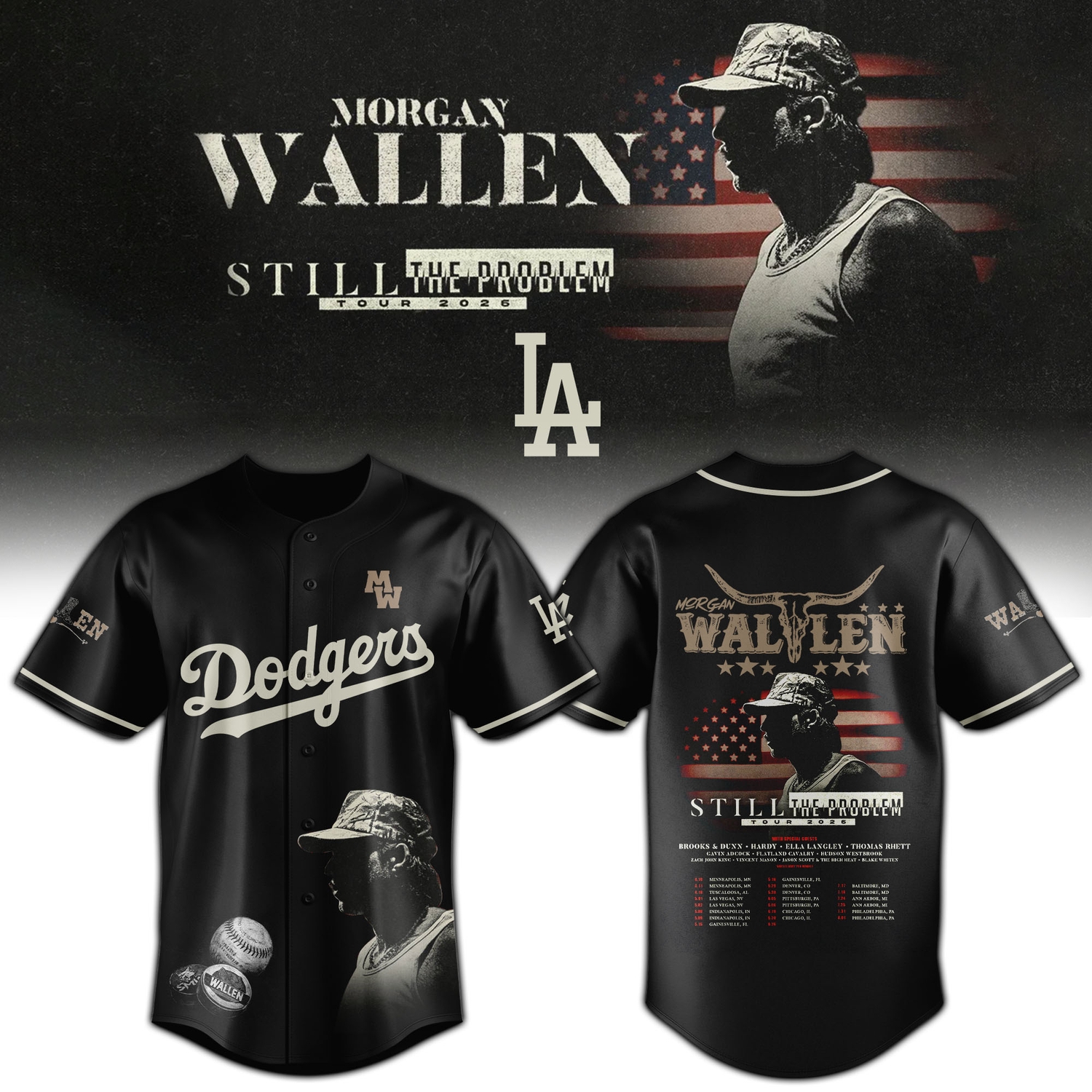 Los Angeles Dodgers x Morgan Wallen “Still The Problem Tour” Limited Edition Jersey Los Angeles Dodgers x Morgan Wallen “Still The Problem Tour” Limited Edition Jersey