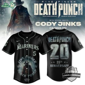 Five Finger Death Punch 20th Anniversary Tour 2026 Mariners Baseball Jersey