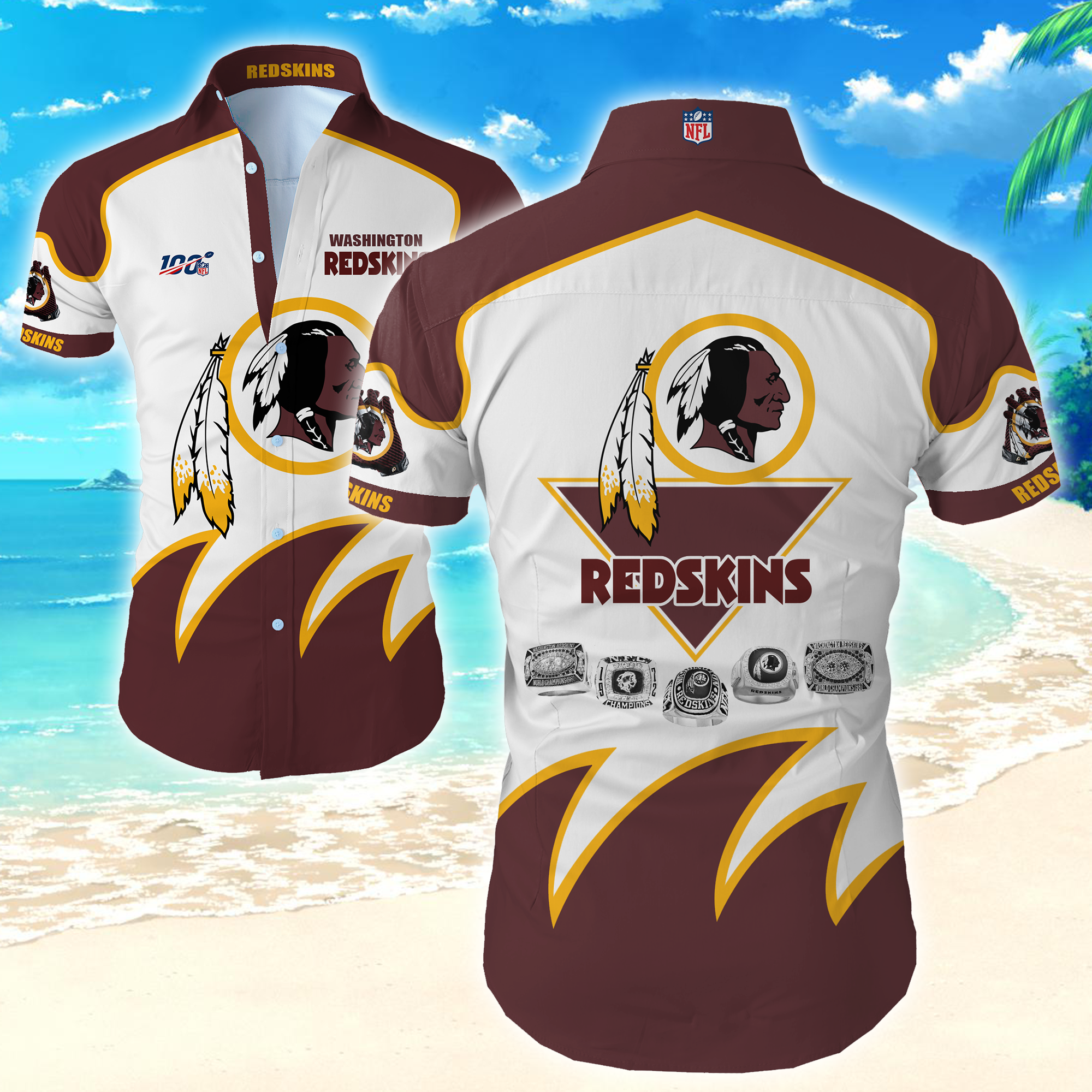 Nfl Washington Redskins Hawaiian Shirt Summer Button Up Nfl Washington Redskins Hawaiian Shirt Summer Button Up
