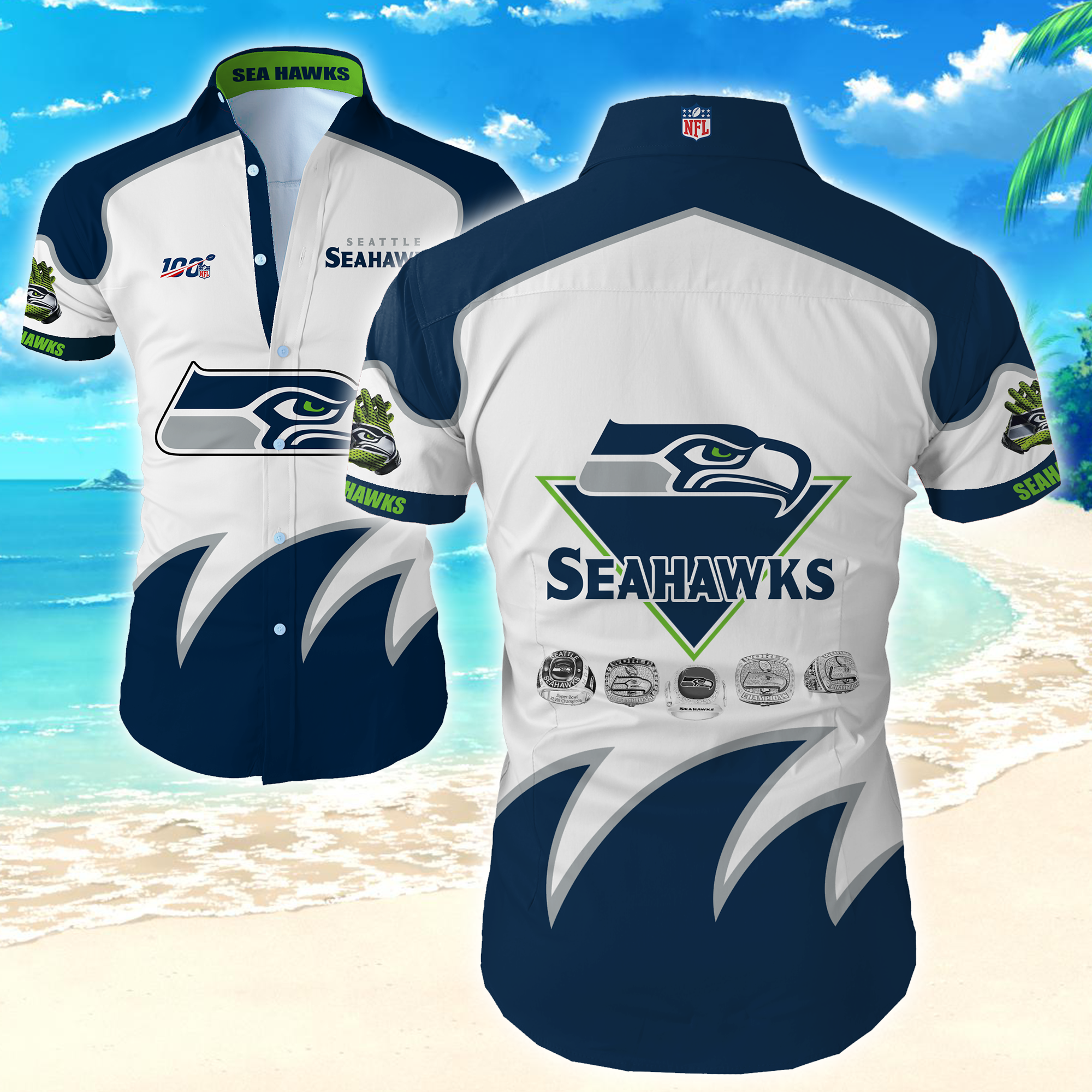 Nfl Seattle Seahawks Hawaiian Shirt Summer Button Up Nfl Seattle Seahawks Hawaiian Shirt Summer Button Up