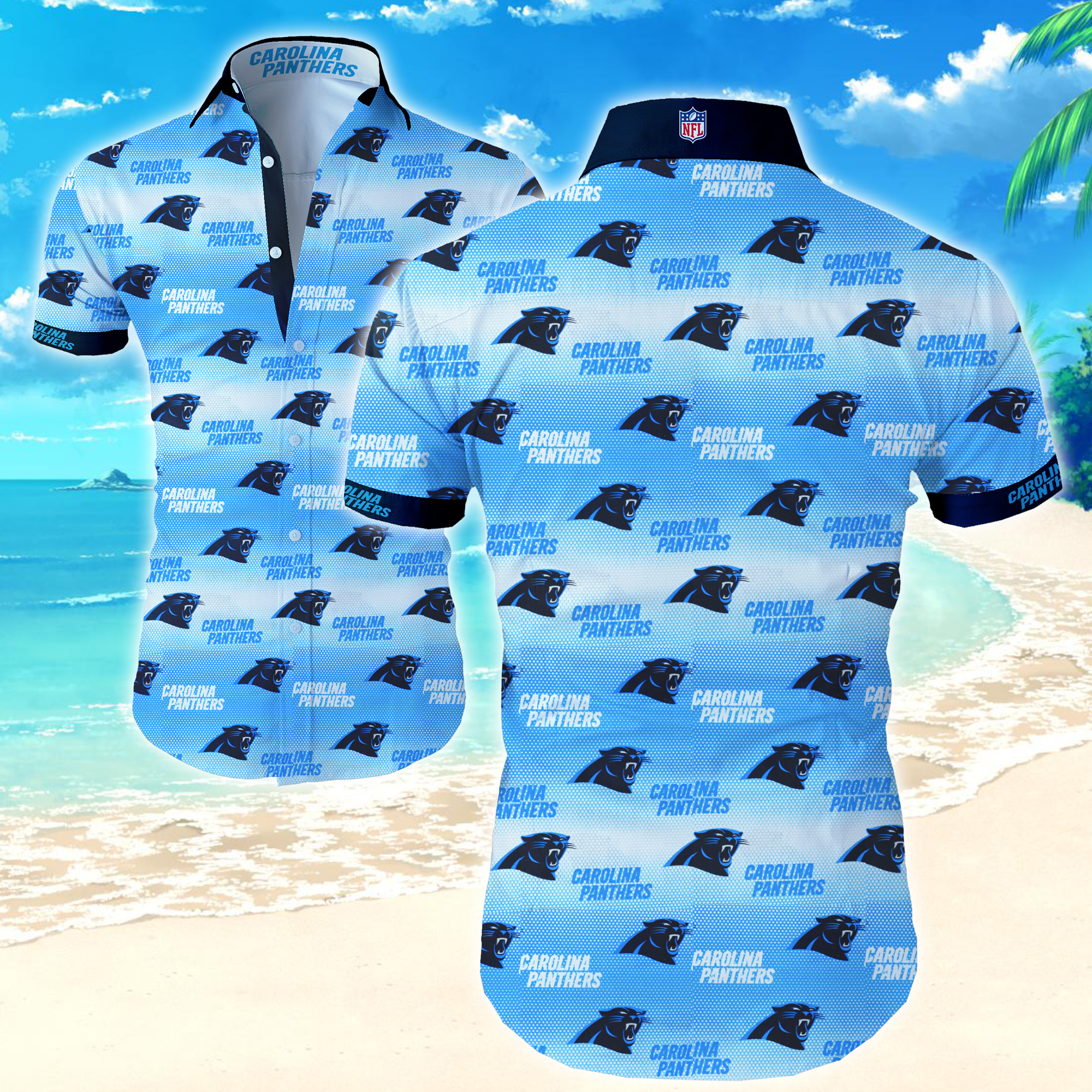 Nfl Carolina Panthers Hawaiian Shirt Summer Button Up Nfl Carolina Panthers Hawaiian Shirt Summer Button Up