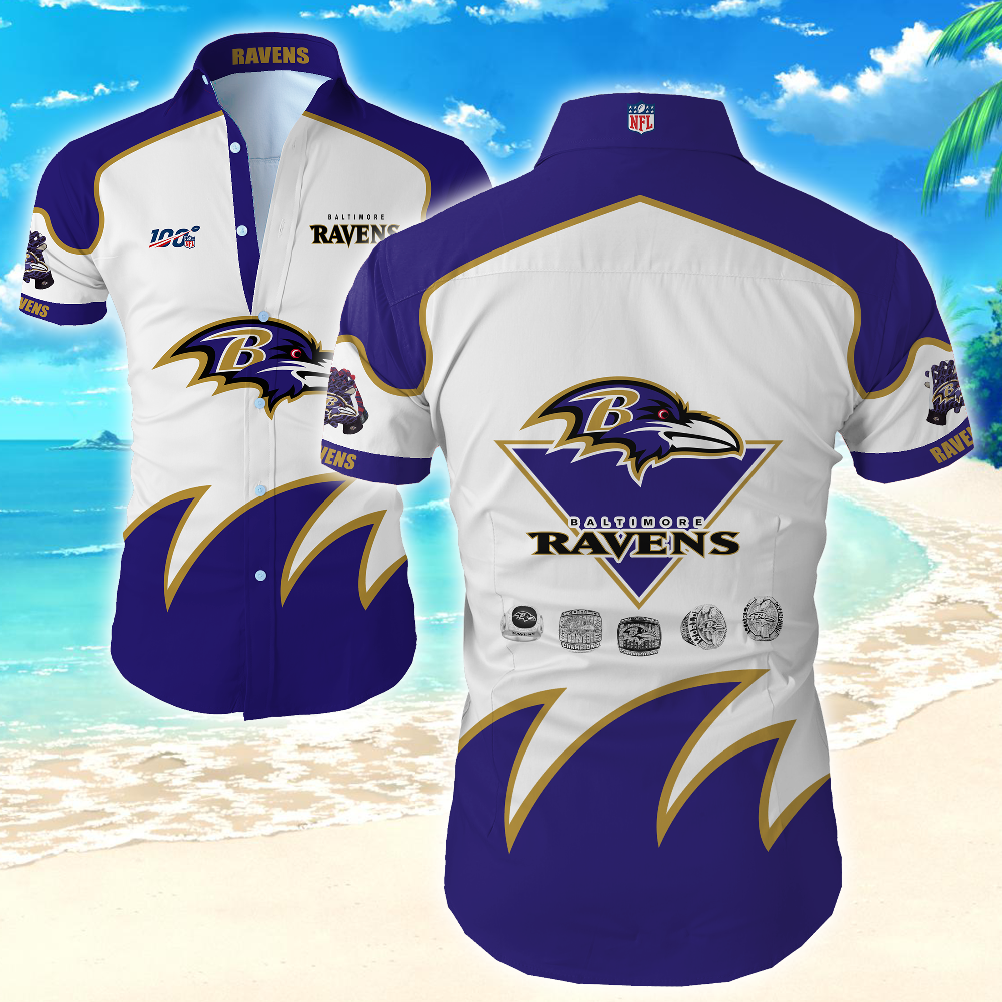 Nfl Baltimore Ravens Hawaiian Shirt Summer Button Up Nfl Baltimore Ravens Hawaiian Shirt Summer Button Up
