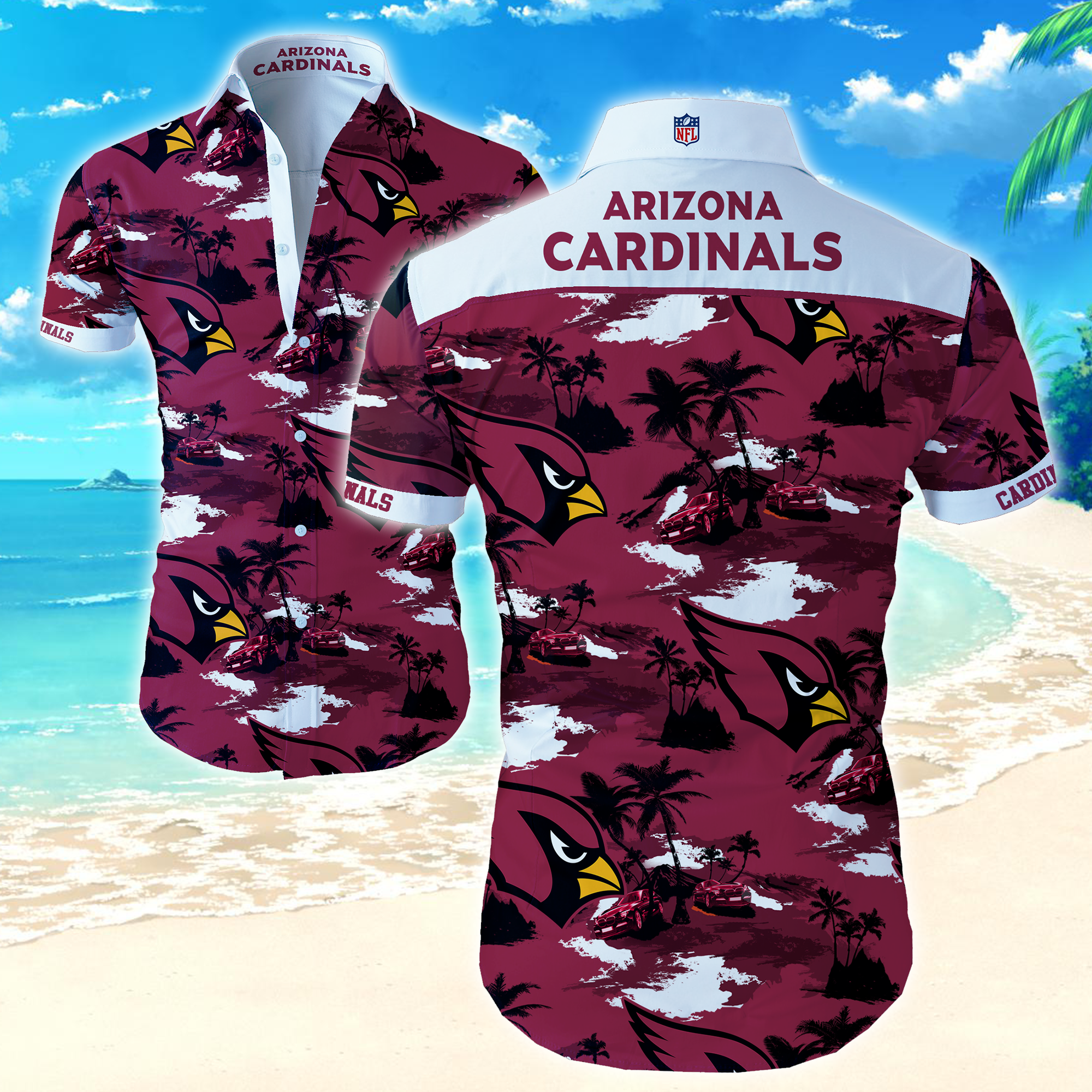 Nfl Arizona Cardinals Hawaiian Shirt Summer Button Up Nfl Arizona Cardinals Hawaiian Shirt Summer Button Up