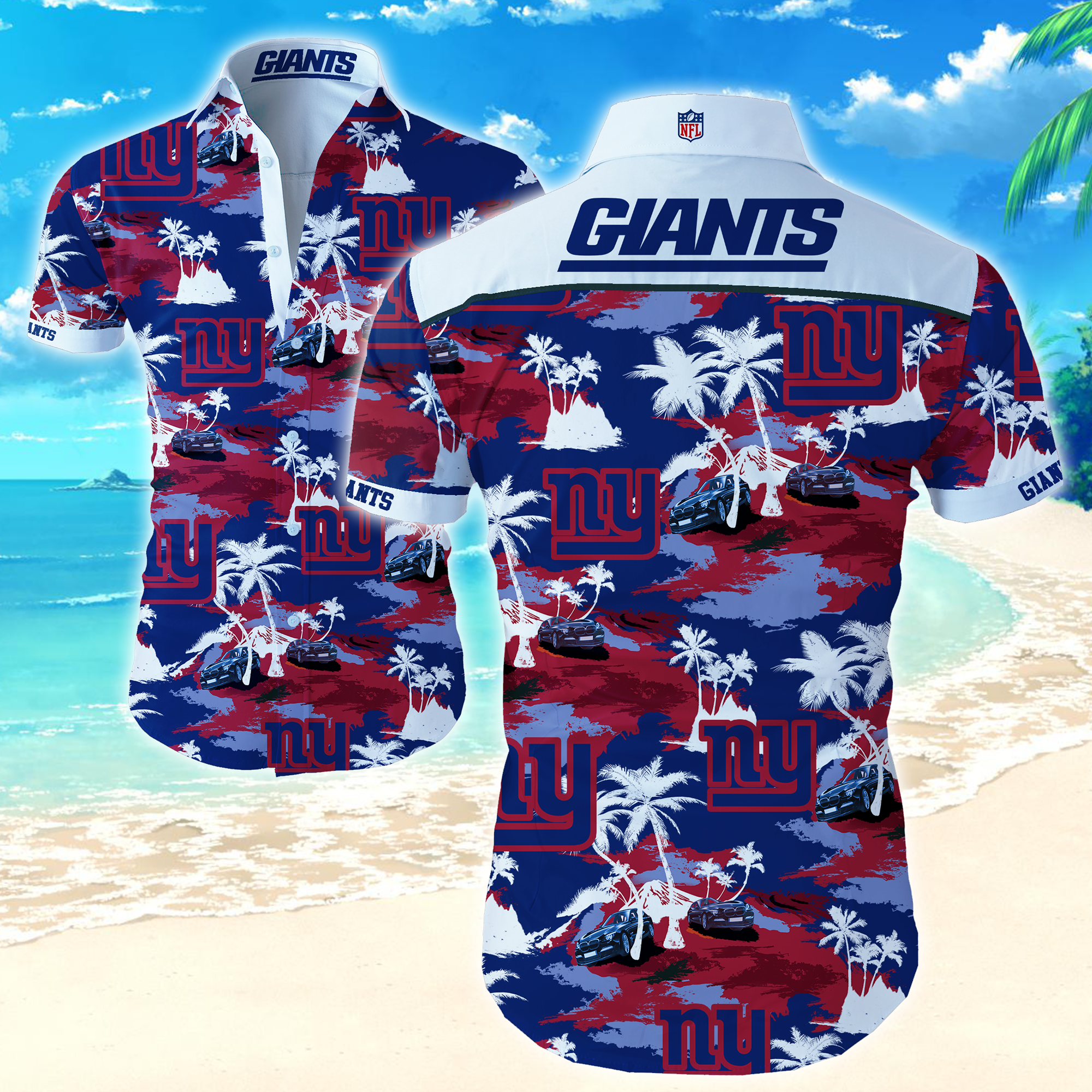 New York Giants Nfl Hawaiian Shirt Summer Button Up New York Giants Nfl Hawaiian Shirt Summer Button Up