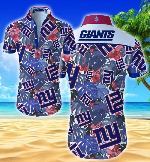 New York Giants Hawaiian Shirt Summer Button Up New York Giants Hawaiian Shirt Summer Button Up