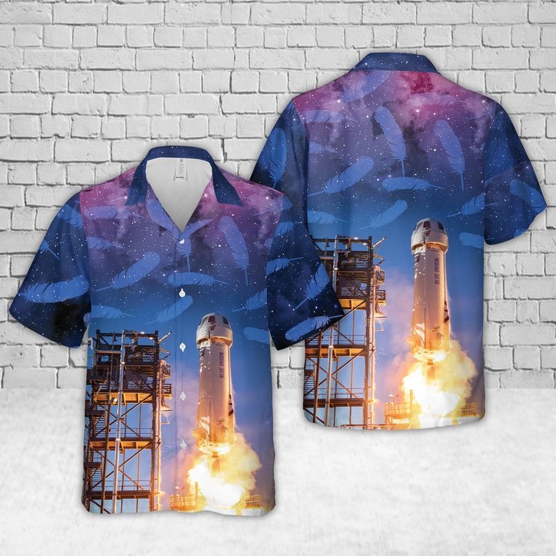 New Shepard Galaxy Blue Origin Hawaiian Shirt New Shepard Galaxy Blue Origin Hawaiian Shirt