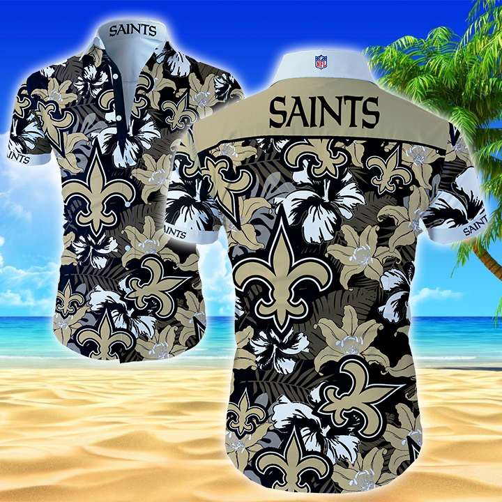 New Orleans Saints Hawaiian Shirt Summer Button Up New Orleans Saints Hawaiian Shirt Summer Button Up