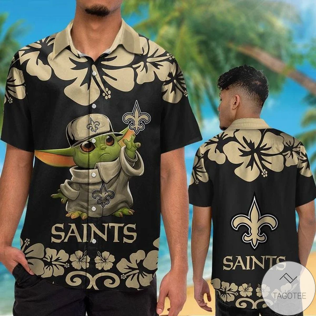 New Orleans Saints Baby Yoda Hawaiian Shirt New Orleans Saints Baby Yoda Hawaiian Shirt