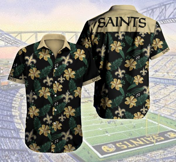 New Orleans Saints Hawaiian Shirt Summer Button Up New Orleans Saints Hawaiian Shirt Summer Button Up
