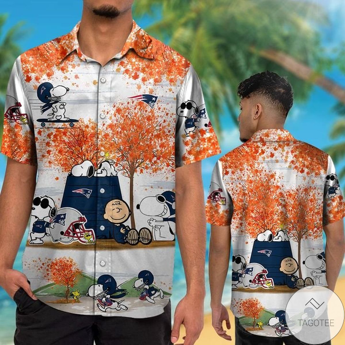 New England Patriots Snoopy Autumn Hawaiian Shirt New England Patriots Snoopy Autumn Hawaiian Shirt