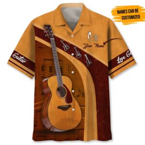 Personalized Love Guitar Custom Hawaiian Shirt