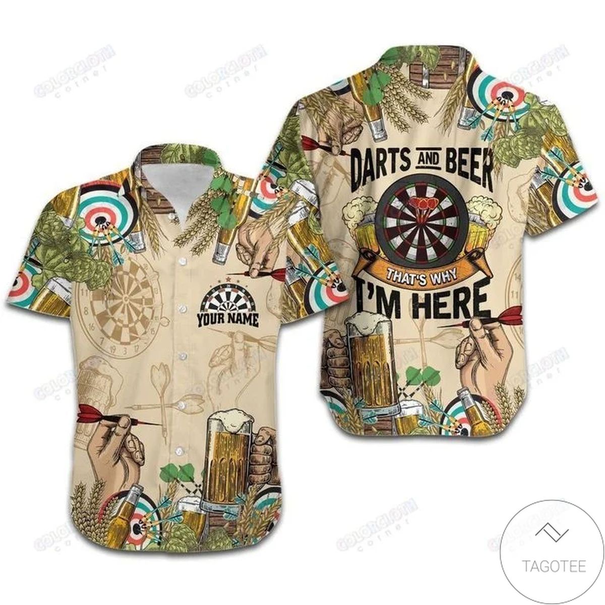 Personalized Darts And Beer That?S Why I?M Here Hawaiian Shirt Personalized Darts And Beer That?S Why I?M Here Hawaiian Shirt
