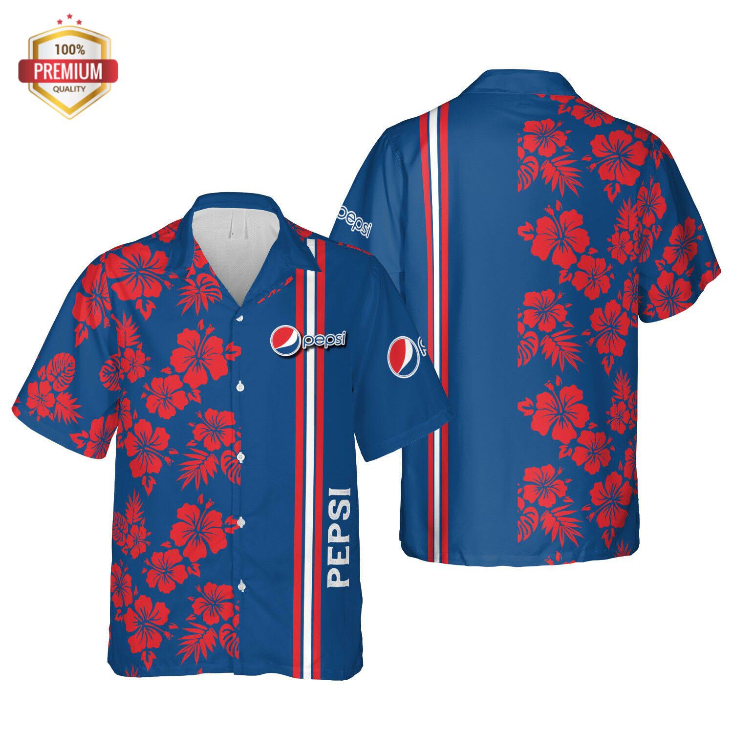 Pepsi Hawaii Floral Beach Hawaiian Shirt Pepsi Hawaii Floral Beach Hawaiian Shirt