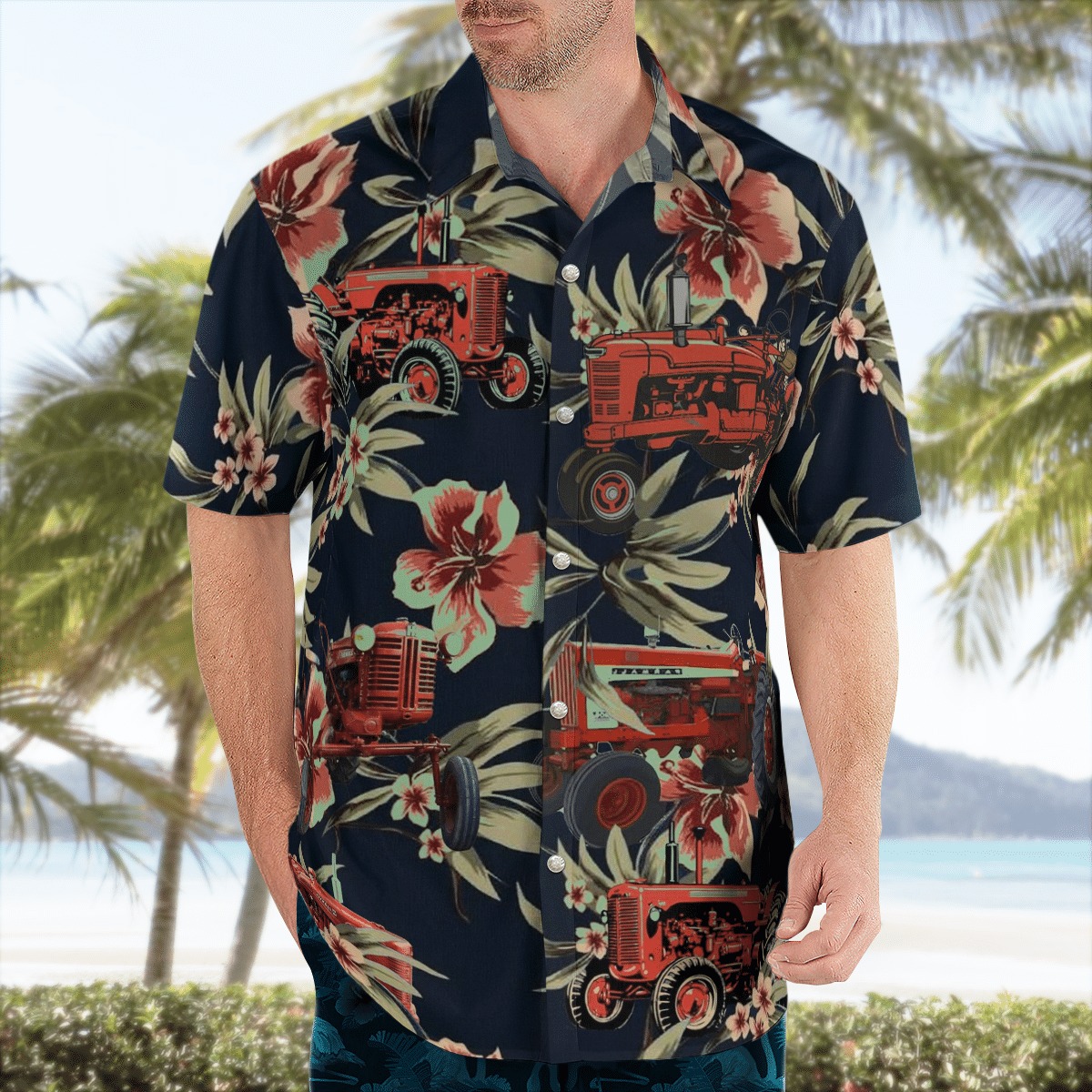 Pattern Old Tractor Hawaii Shirt Pattern Old Tractor Hawaii Shirt