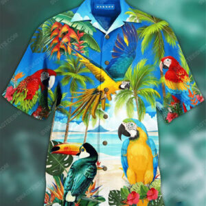 Parrot Rio Island Animal Bird Lover Summer Vacation Hawaiian Shirt