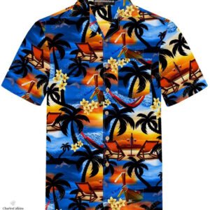 Paradise Day Enjoy Wine On Island Sunset Hawaiian Shirt