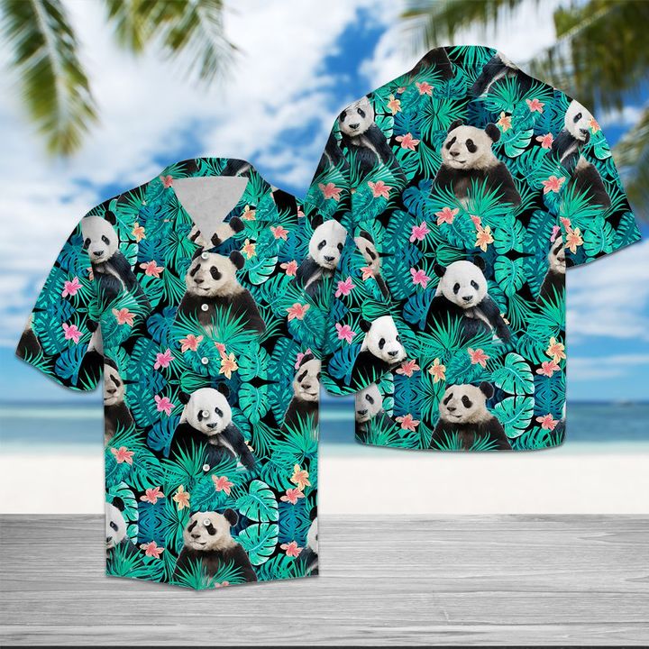 Panda Tropical Hawaiian Shirt Summer Button Up Panda Tropical Hawaiian Shirt Summer Button Up