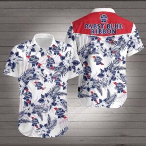Pabst Blue Ribbon Beer Logo Hawaiian Shirt