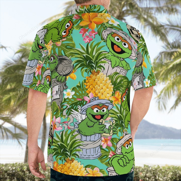 Oscar The Grouch Muppets Tropical Hawaiian Shirt Oscar The Grouch Muppets Tropical Hawaiian Shirt