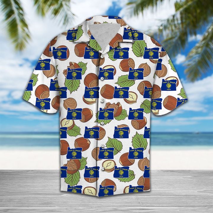 Oregon Hazelnut Hawaiian Shirt Summer Button Up Oregon Hazelnut Hawaiian Shirt Summer Button Up