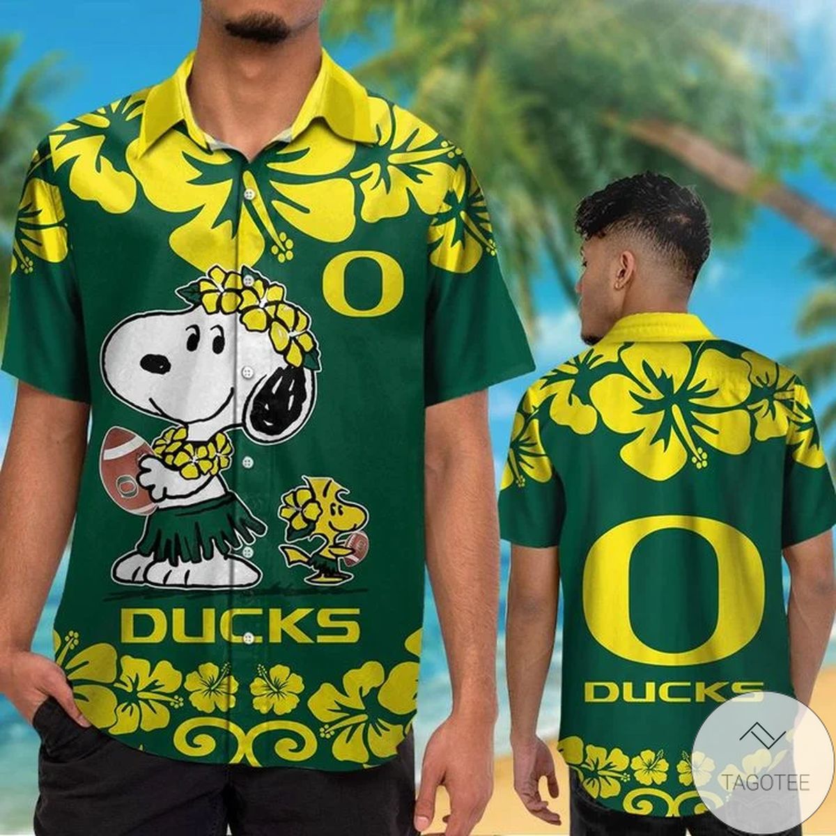 Oregon Ducks & Snoopy Hawaiian Shirt Oregon Ducks & Snoopy Hawaiian Shirt