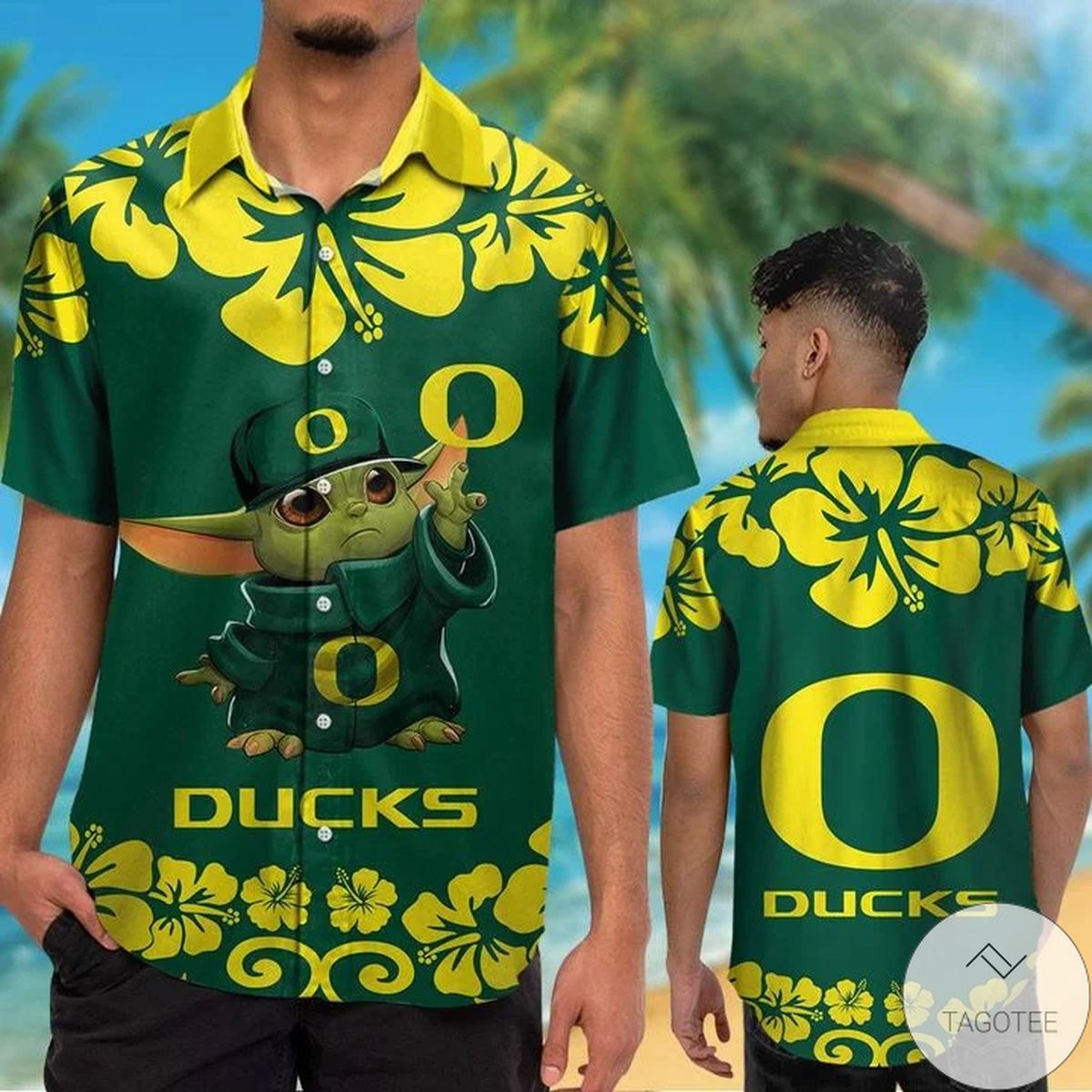 Oregon Ducks Baby Yoda Hawaiian Shirt Oregon Ducks Baby Yoda Hawaiian Shirt
