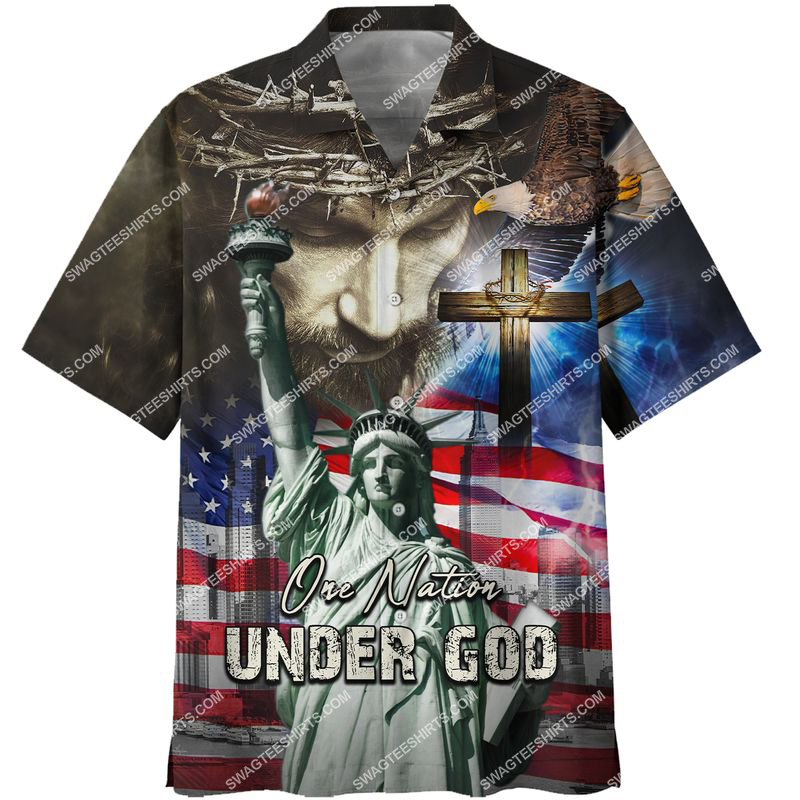 One Nation Under God American Flag All Over Printed Hawaiian Shirt One Nation Under God American Flag All Over Printed Hawaiian Shirt