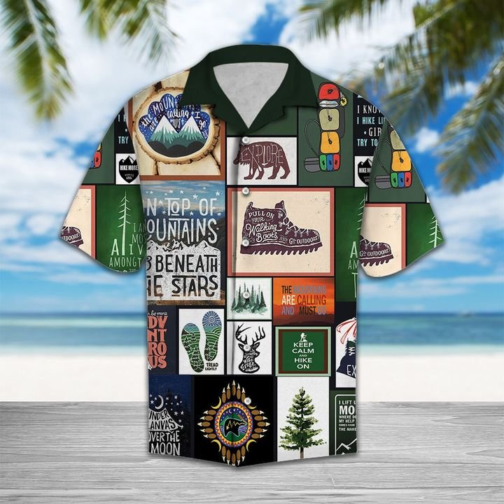On Top Of Mountains Hiking Hawaiian Shirt Summer Button Up On Top Of Mountains Hiking Hawaiian Shirt Summer Button Up