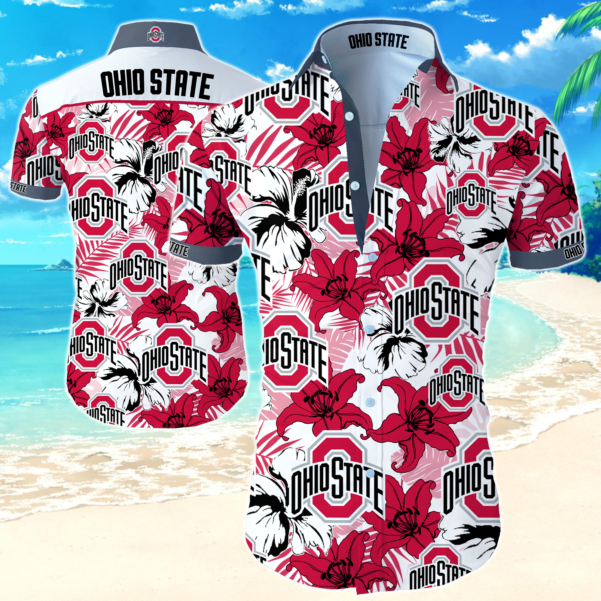 Ohio State Buckeyes Hawaiian Shirt Summer Button Up Ohio State Buckeyes Hawaiian Shirt Summer Button Up