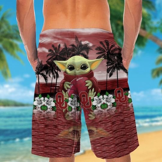 Oklahoma Sooners And Baby Yoda Hawaiian Shirt Short Oklahoma Sooners And Baby Yoda Hawaiian Shirt Short