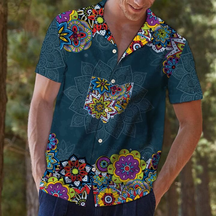 Ohio Mandala Hawaiian Shirt Summer Button Up Ohio Mandala Hawaiian Shirt Summer Button Up