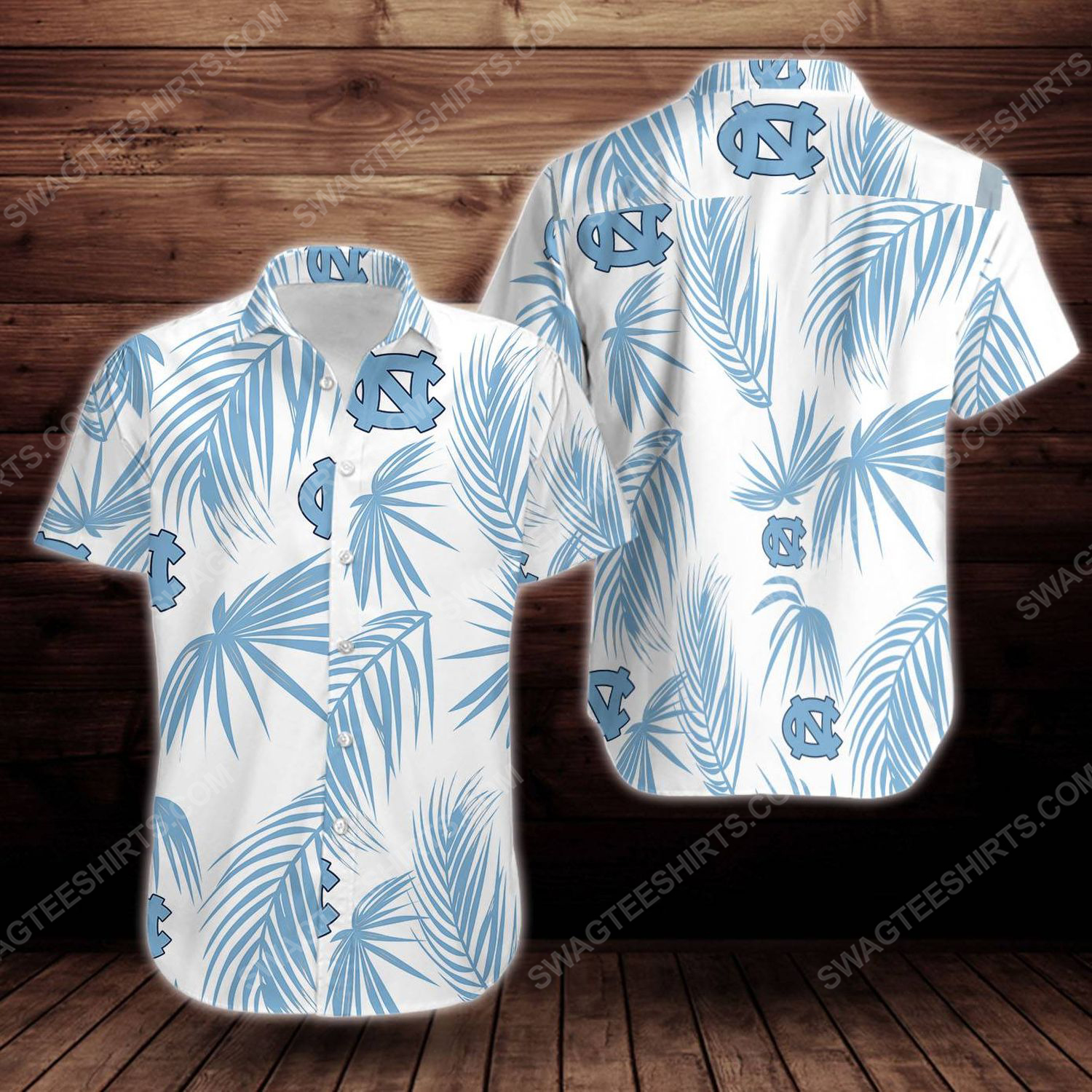 North Carolina Tar Heels Short Sleeve Hawaiian Shirt North Carolina Tar Heels Short Sleeve Hawaiian Shirt