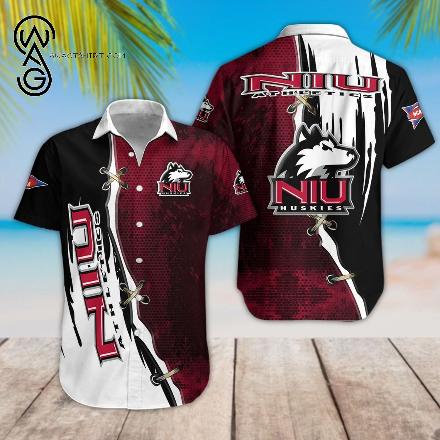 Northern Illinois Huskies Sport Team Hawaiian Shirt Northern Illinois Huskies Sport Team Hawaiian Shirt