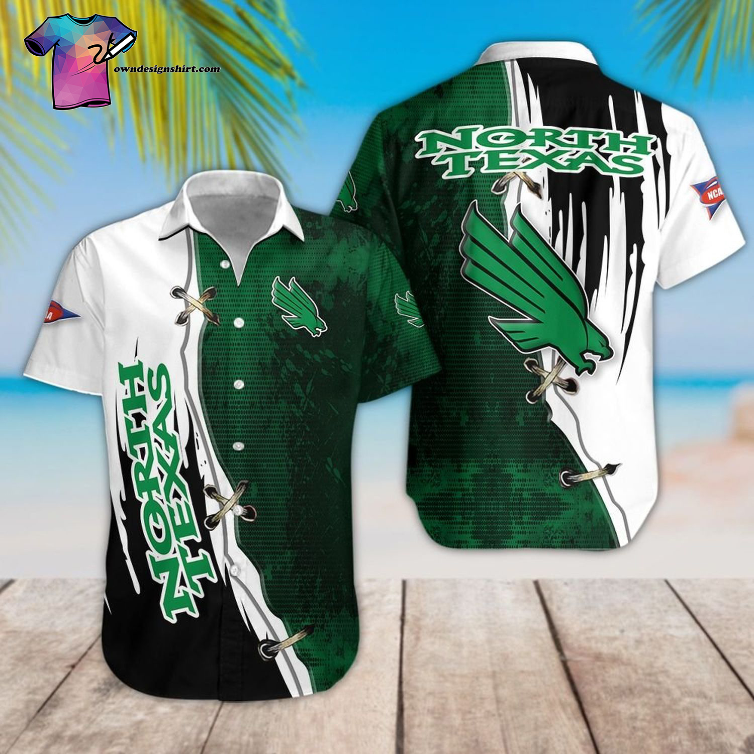 North Texas Mean Green Football Team Hawaiian Shirt North Texas Mean Green Football Team Hawaiian Shirt