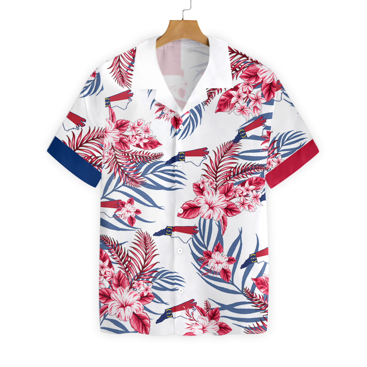 North Carolina Proud Hibicus Hawaiian Shirt North Carolina Proud Hibicus Hawaiian Shirt