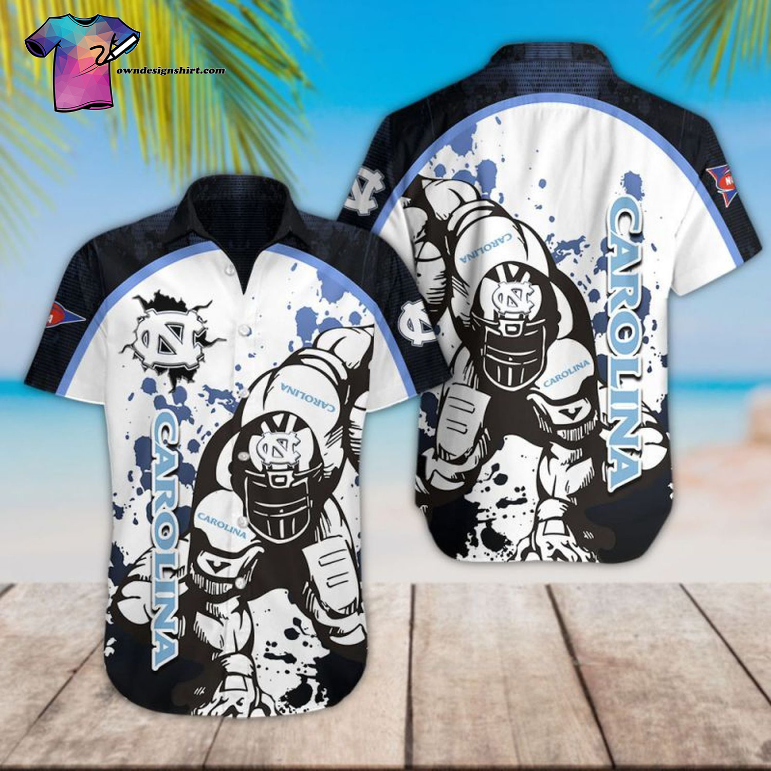 North Carolina Tar Heels Football Player Hawaiian Shirt North Carolina Tar Heels Football Player Hawaiian Shirt