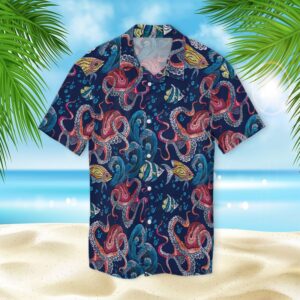 Neon Octopus Hawaiian Shirt