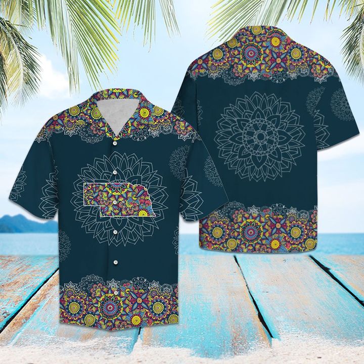 Nebraska Mandala Hawaiian Shirt Summer Button Up Nebraska Mandala Hawaiian Shirt Summer Button Up