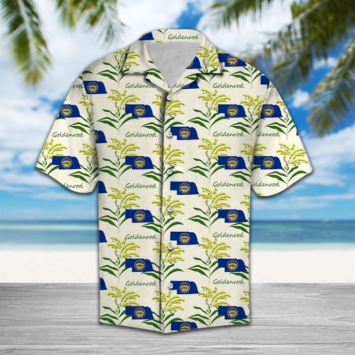 Nebraska Goldenrod Hawaiian Shirt Summer Button Up Nebraska Goldenrod Hawaiian Shirt Summer Button Up