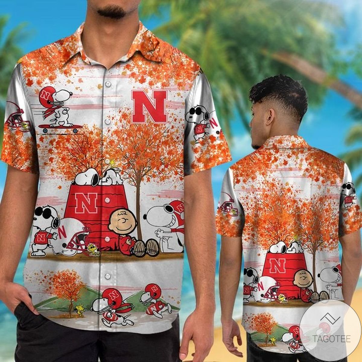 Nebraska Cornhuskers Snoopy Autumn Hawaiian Shirt Nebraska Cornhuskers Snoopy Autumn Hawaiian Shirt