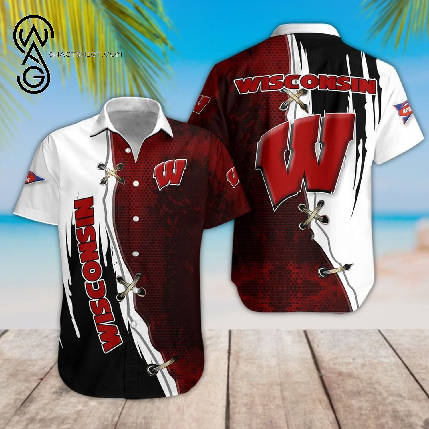Ncaa Wisconsin Badgers Sport Team Hawaiian Shirt Ncaa Wisconsin Badgers Sport Team Hawaiian Shirt