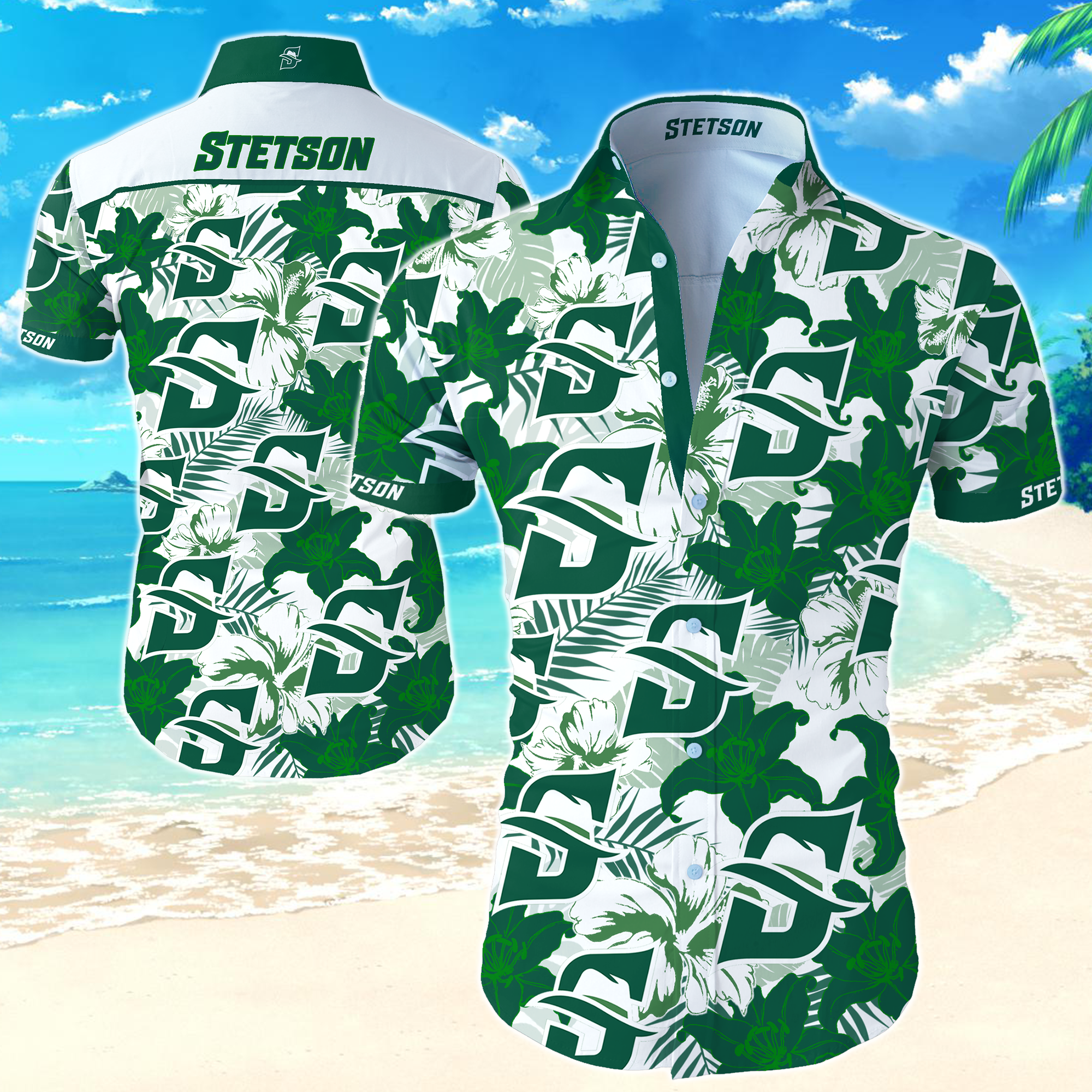 Ncaa Stetson Hatters Hawaiian Shirt Summer Button Up Ncaa Stetson Hatters Hawaiian Shirt Summer Button Up
