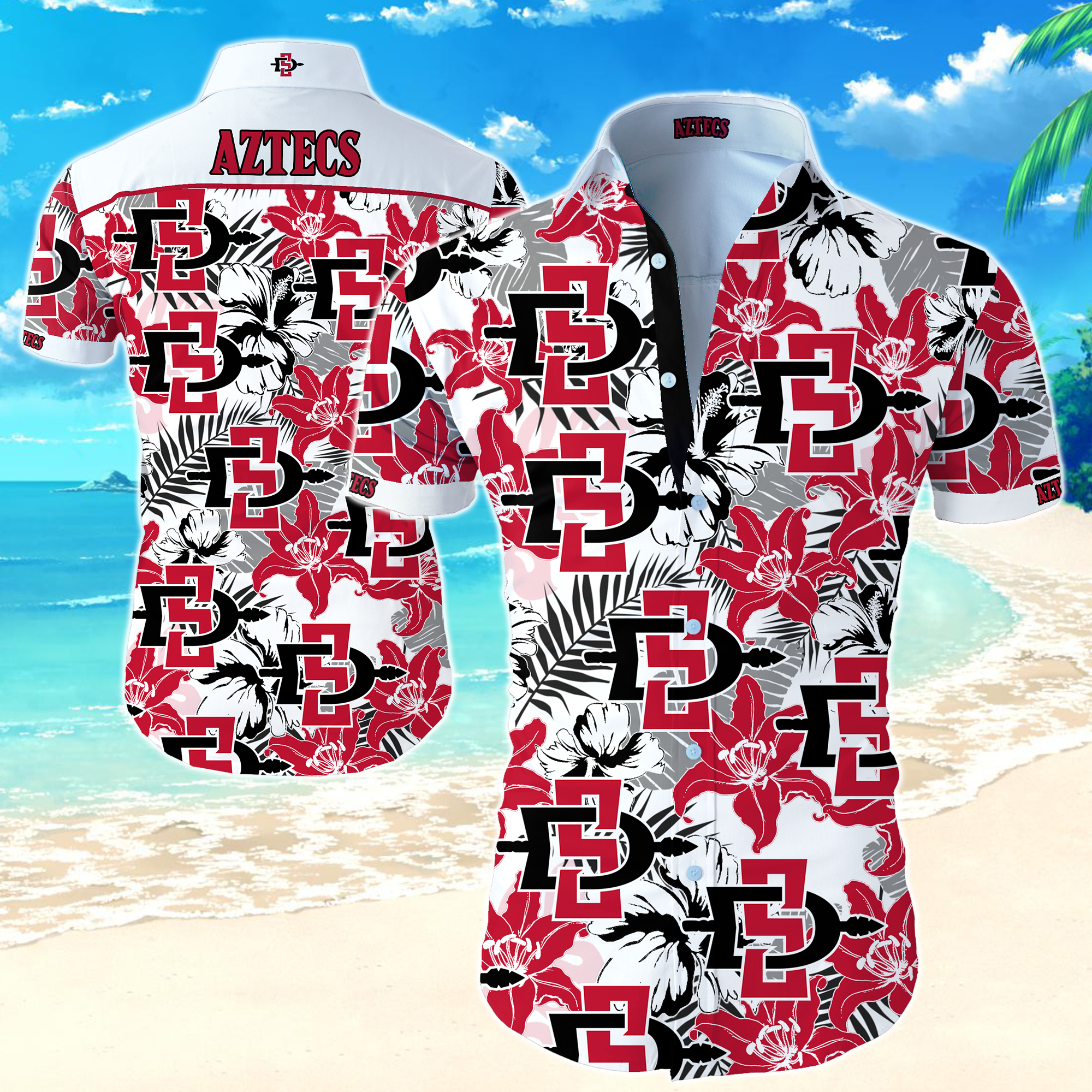 Ncaa San Diego State Aztecs Hawaiian Shirt Summer Button Up Ncaa San Diego State Aztecs Hawaiian Shirt Summer Button Up