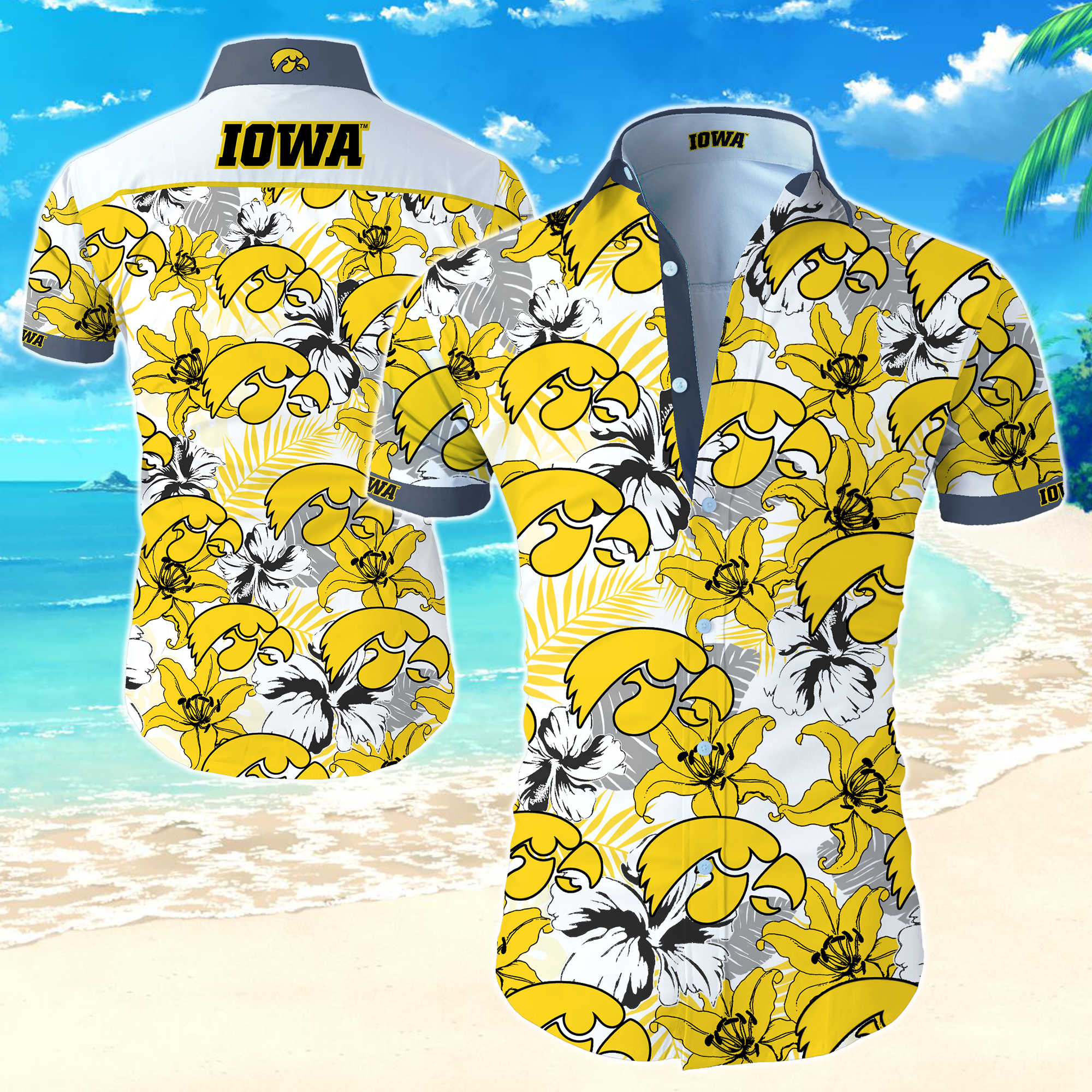 Ncaa Iowa Hawkeyes Hawaiian Shirt Summer Button Up Ncaa Iowa Hawkeyes Hawaiian Shirt Summer Button Up